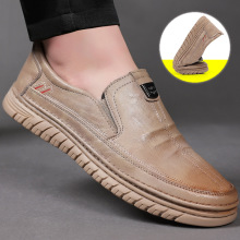 2023新款手工上线休闲百搭男士驾车鞋软底软面牛筋底一脚蹬豆豆鞋