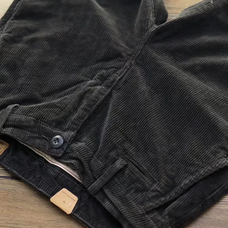 Зимние сплошные прямые повседневные брюки мужские приливные бренды свободные наружные трудовые штаны утолщенные теплые вельветовые комбинезоны