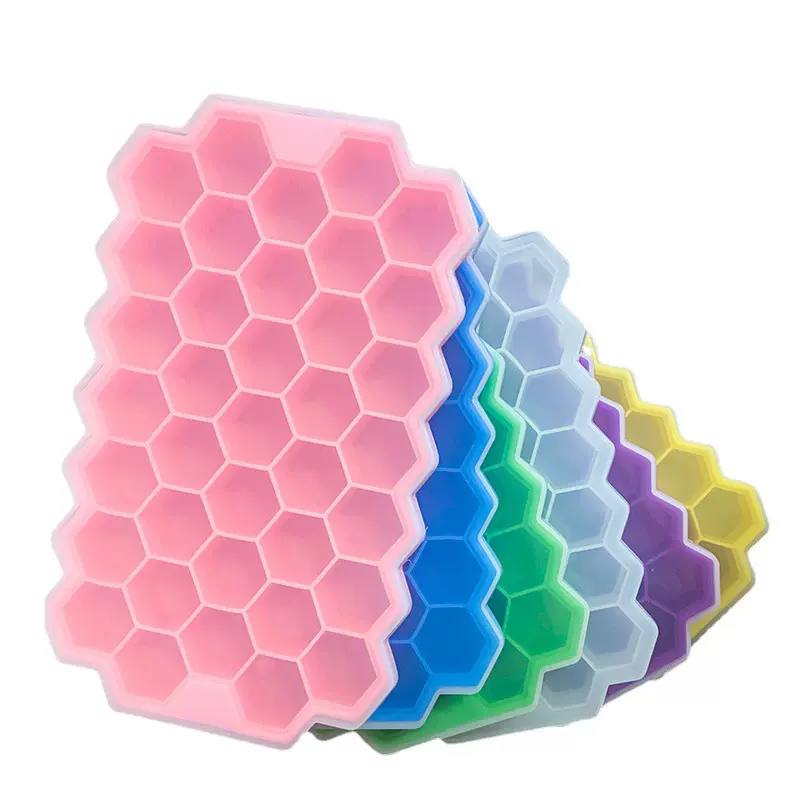 37格蜂窝硅胶冰格模具易脱模按压冰块冰球制冰盒DIY家用冰格模具