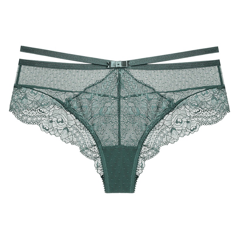 Ropa interior de encaje de cintura baja tentación polainas negras mujeres más tamaño encaje transparente sexy puro deseo ropa interior fábrica al por mayor