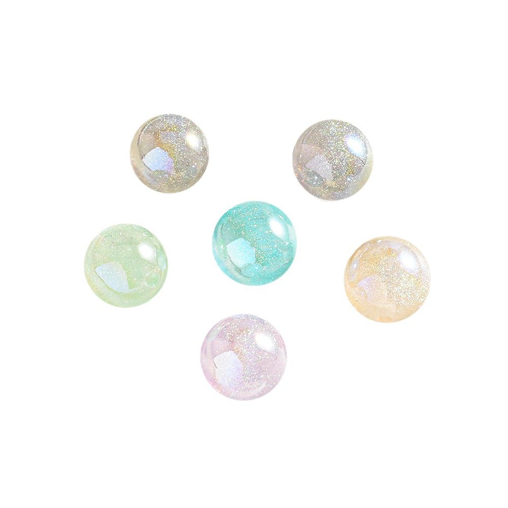 【20-30 piezas】Cuentas redondas brillantes doradas con efecto marino estrellado para pulseras, cadenas de teléfono, accesorios de joyería, cuentas sueltas