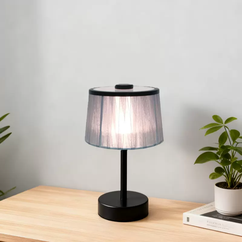 外贸爆款网红小台灯布艺USB充电卧室床头灯三色温夜灯创意氛围灯