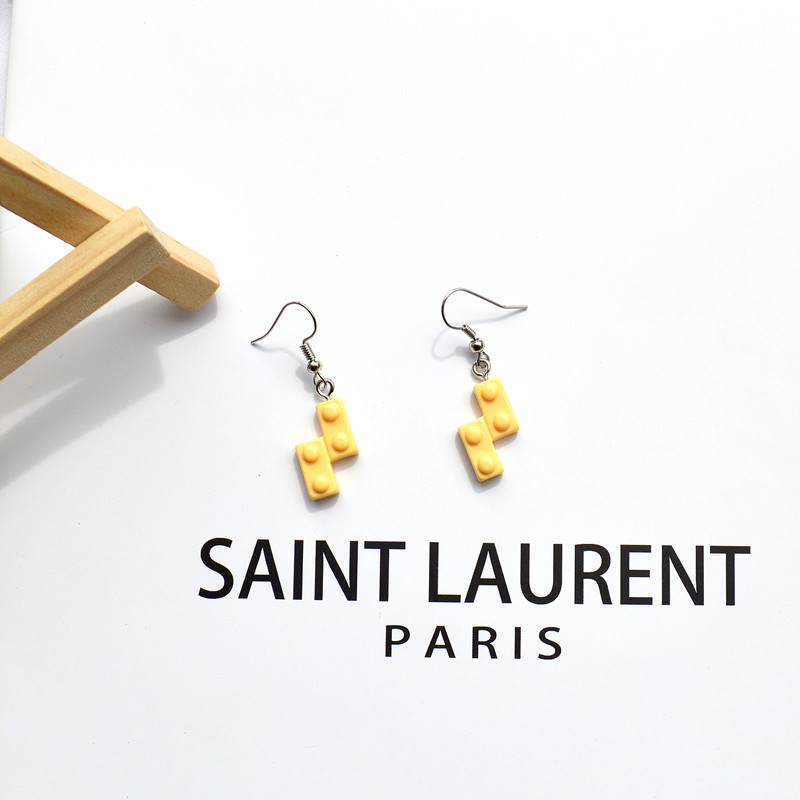 Animal, Jigsaw Pattern Women'S Gender 1 Pair Fashion Animal Jigsaw Arylic Drop Earrings