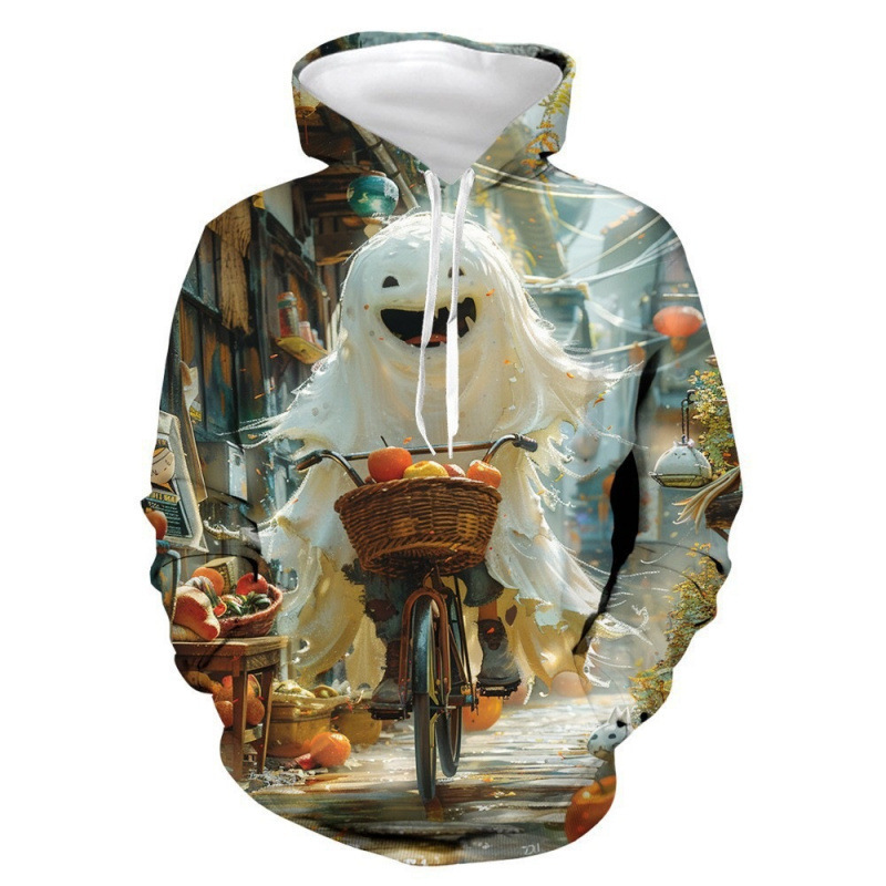 Cross-Border 2025 European and American New Halloween Cute Ghost Series Hooded Sweatshirt 3D Printing Pod Customization Cross-Border 2025 European and American New Halloween Cute Ghost Series Hooded Sweatshirt 3D Printing Pod Customization