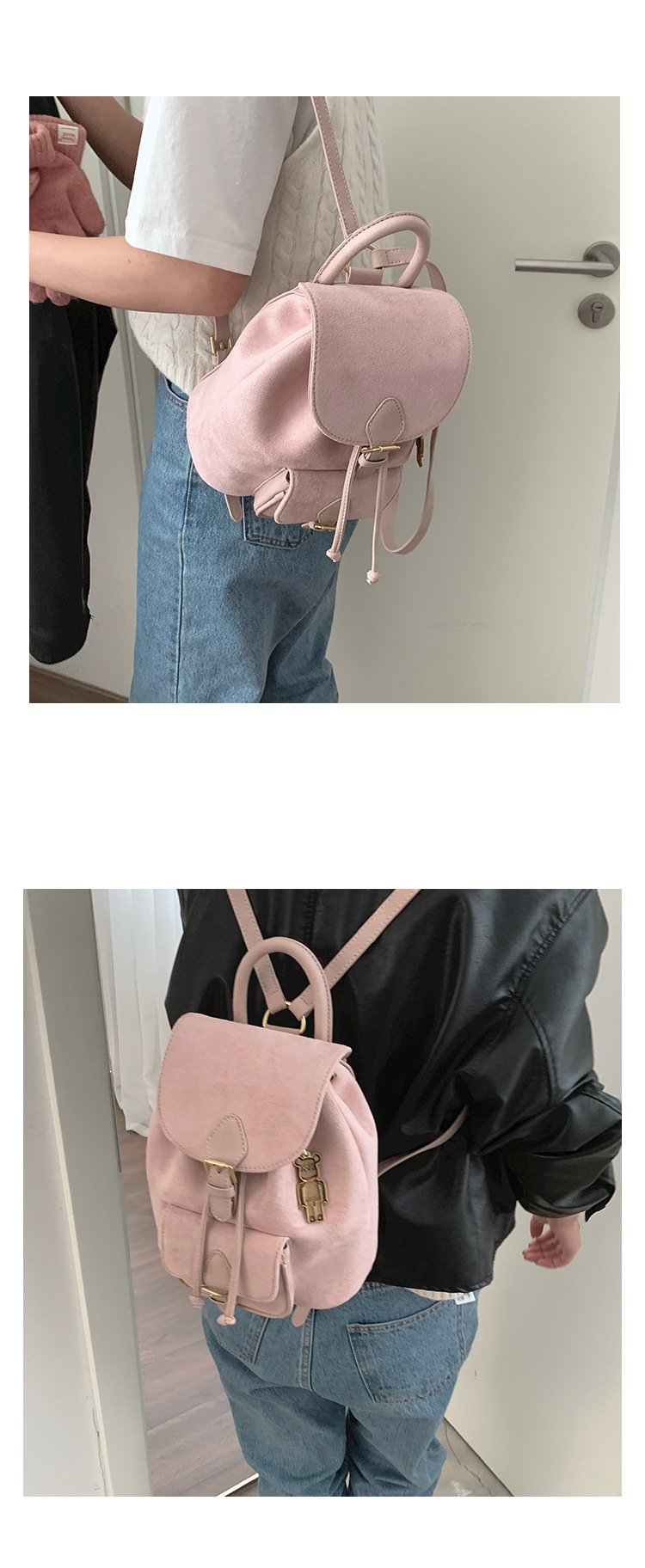 Women's Suede Backpack Versatile Casual Shoulder Bag For Women_voghion.com