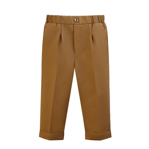 Children's suit trousers, boys' solid color Korean suit trousers, spring and autumn casual striped trousers, school trousers for elementary and middle school students.