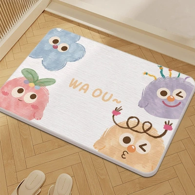 Avtomobil döşəmə paspasları, Door Absorbent Mat, Toilet Door - gzn-four-dolls-354509cm-square-white-background