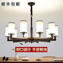 全銅新中式吊燈現代簡約LED客廳燈個性茶室餐廳卧室書房別墅燈具