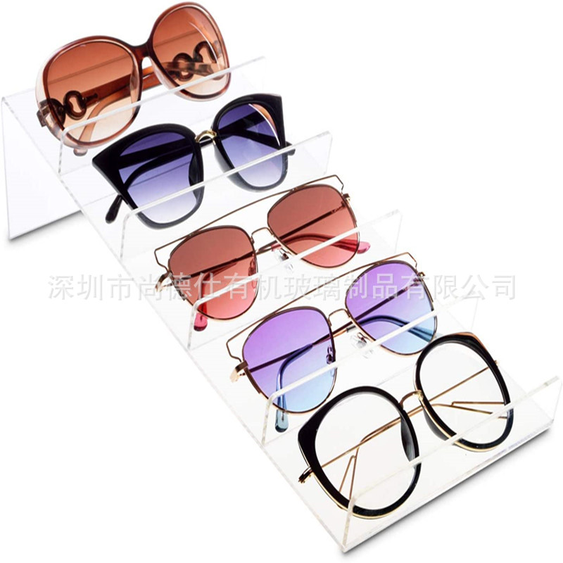 亚克力眼镜支架收纳架眼镜和太阳镜架适用于5副眼镜透明有机玻璃
