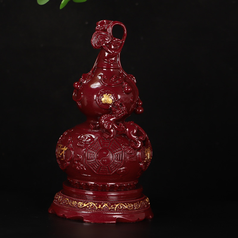High-content gourd ornament, cinnabar and purple-gold sand ornament, for peace, wealth, and protection during one's birth year, suitable for entryway and home decoration.