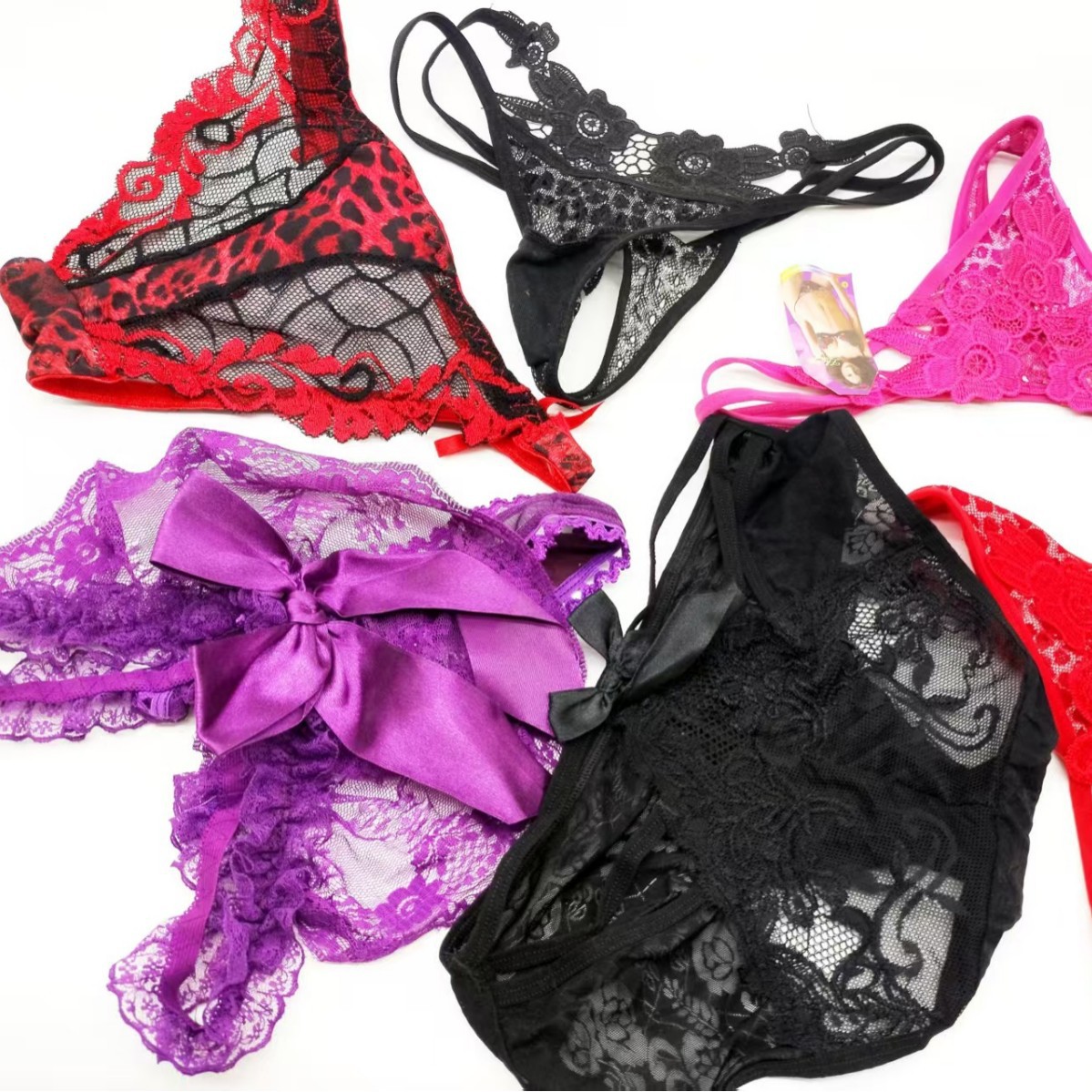 Adult Sex Toys Sm Sex Temptation Lace Transparent Mesh Sexy Women's Thong Open Crotch Style