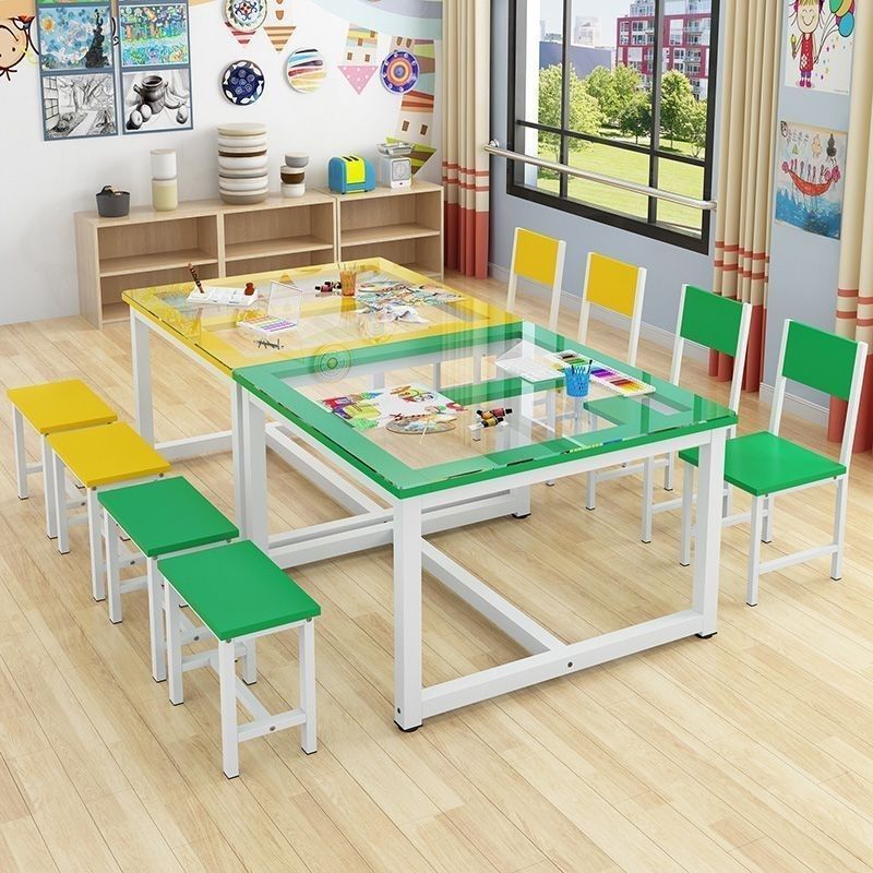 Professional Studio Table, Large Study Table, Training Class Calligraphy Handmade Table, Kindergarten Painting Table, Children's Art Glass