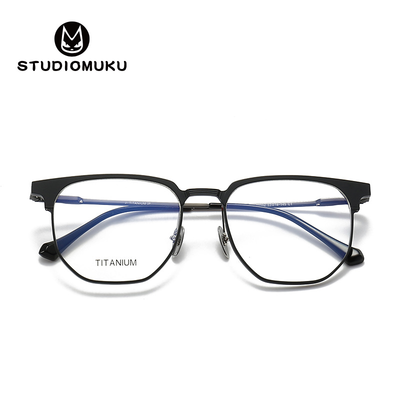 STUDIOMUKU gafas de madera cool, marco de gafas de aluminio puro, marco de gafas de estilo americano único y sofisticado.