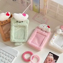 可爱云朵毛绒卡套ins校园追星饭卡证件照片挂件高颜值卡包卡通