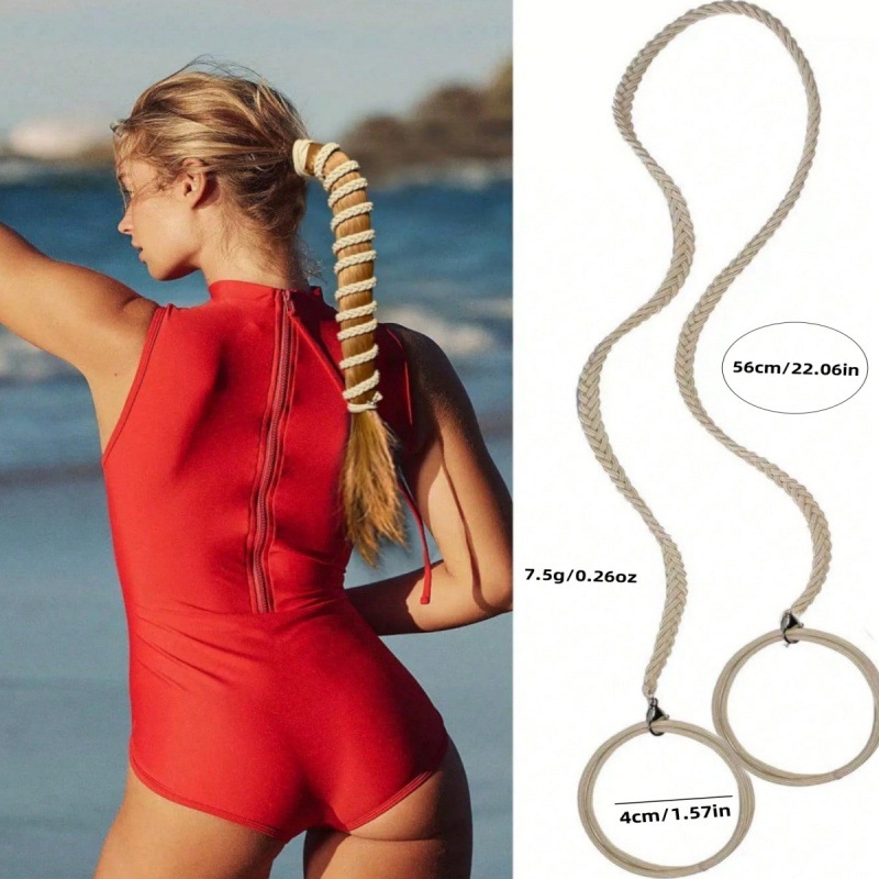 Amazon transfronteriza explosión colorida peluca trenzada banda de correa anillo de cabello de cola de caballo alta torsión banda de correa de correa de cabello adornamiento de cabello