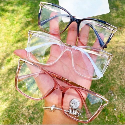 European and American new TR90 anti-blue light flat mirror square frame high-end plain glasses frame cross-border fashion glasses frame