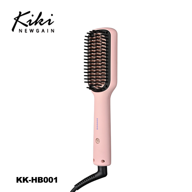 KIKI ミニストレートヘアコーム 髪を傷めないストレート＆カーリング両用ヘアアイロン ツーインワン レイジーコーム クロスボーダー KK-HB001|undefined
