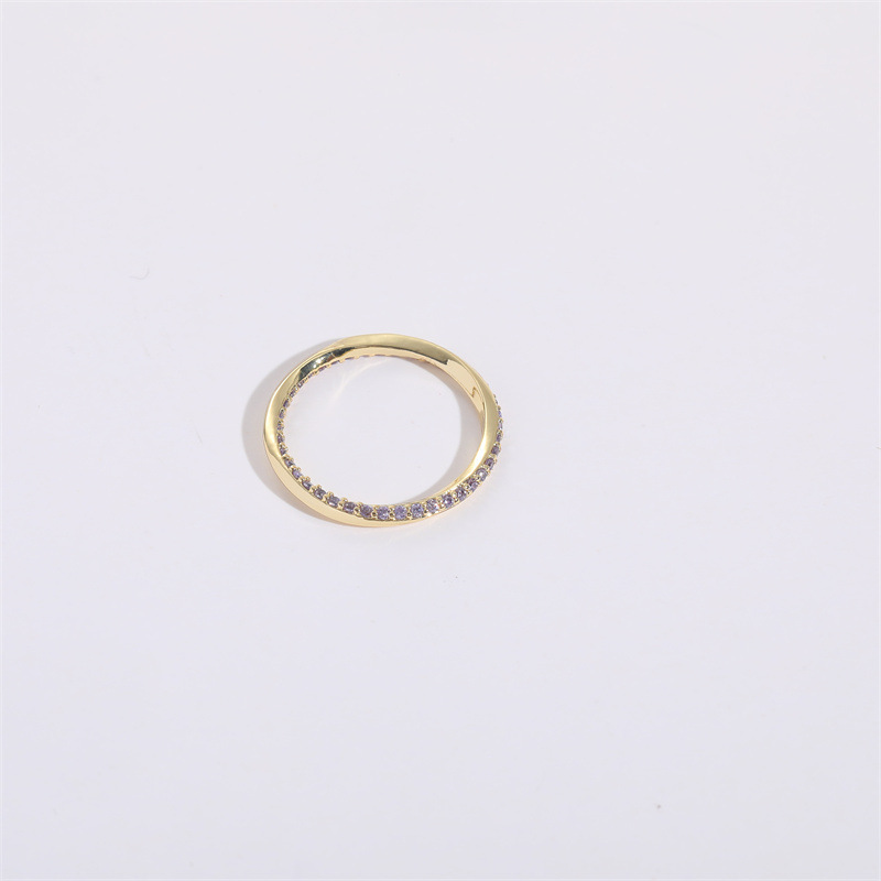 Fashion Round Copper Inlay Zircon Rings 1 Piece