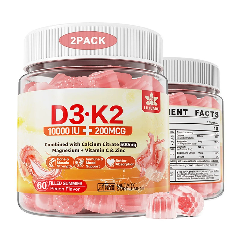 Amazon горячий витамин D3K2 помадка Vitamin D3K2 gummies Источник Производитель Поддержка O