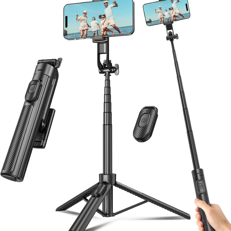 Gimbal and Selfie Stick 1.9m Wide-Angle TikTok Live Streaming Photography Video Tracking Stabilizer Phone Tripod