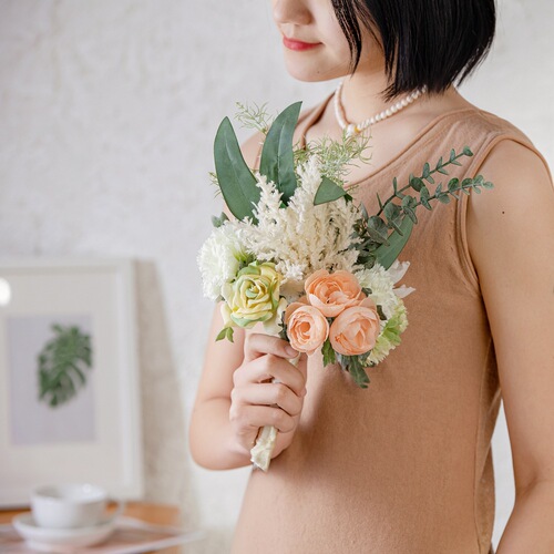 INS Cross-Border Hand Held Bouquet Manufacturer Fake Flowers Green Plants Wholesale Wedding Decorations MW99324