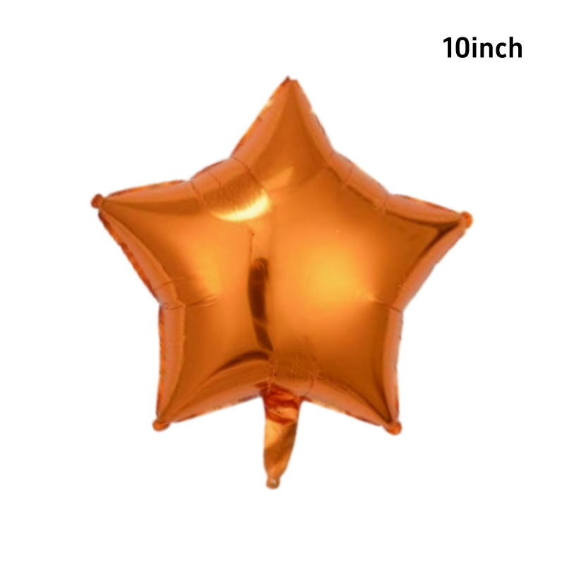 Placa ligera de 10 pulgadas en stock, estrella de cinco puntas, globo de película de aluminio, fiesta de cumpleaños, decoración de bodas, estrella, globo de papel de aluminio