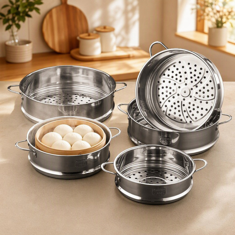 Hongjun Da 16-30cm Full-Size 304 Stainless Steel Steamer Basket Steamer Grid Steamer Rack for Home Use Hongjun Da 16-30cm Full-Size 304 Stainless Steel Steamer Basket Steamer Grid Steamer Rack for Home Use