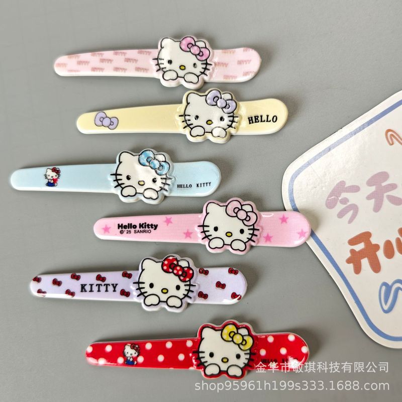 可爱小猫格纹波点鸭嘴夹洞洞鞋diy刘海夹少女百搭侧边配件配饰批|undefined