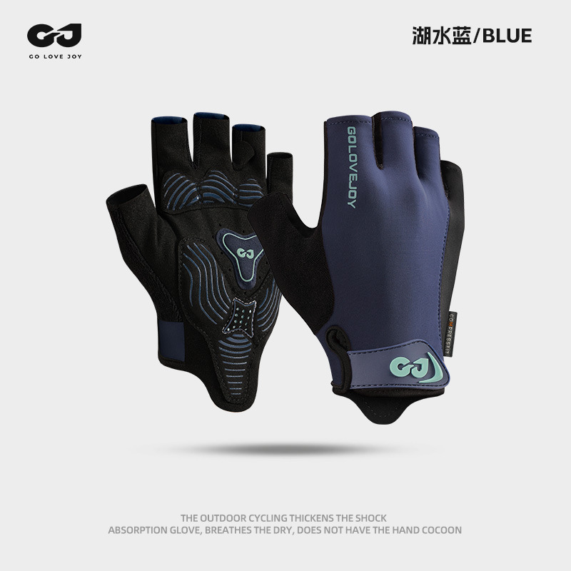 Guantes deportivos para ciclismo al aire libre para mujer, equipo de entrenamiento de yoga para bicicleta, guantes de medio dedo de silicona antideslizantes y con absorción de impactos para fitness para hombres