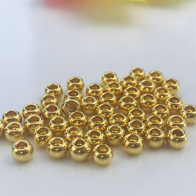 足金999小金珠戒指金豆豆手链隔断珠散珠DIY手串饰品配件厂家批发