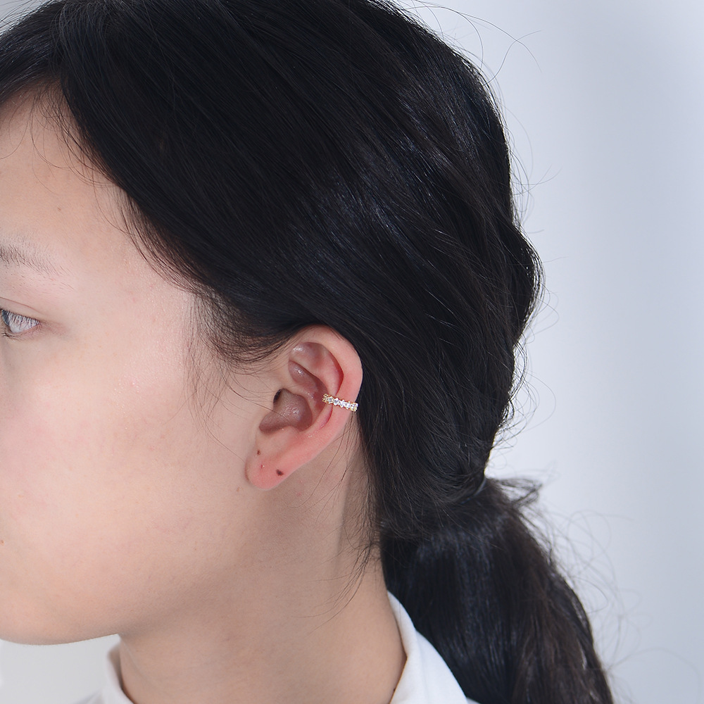 8g Weight 1 Pair 925 Sterling Silver Zircon Geometric Ear Studs