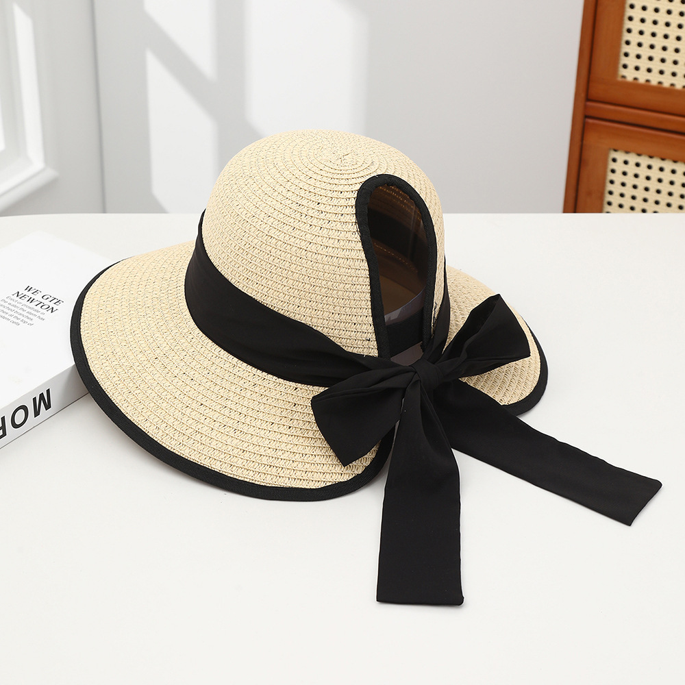 Sombrero paja ala ancha con lazo verano