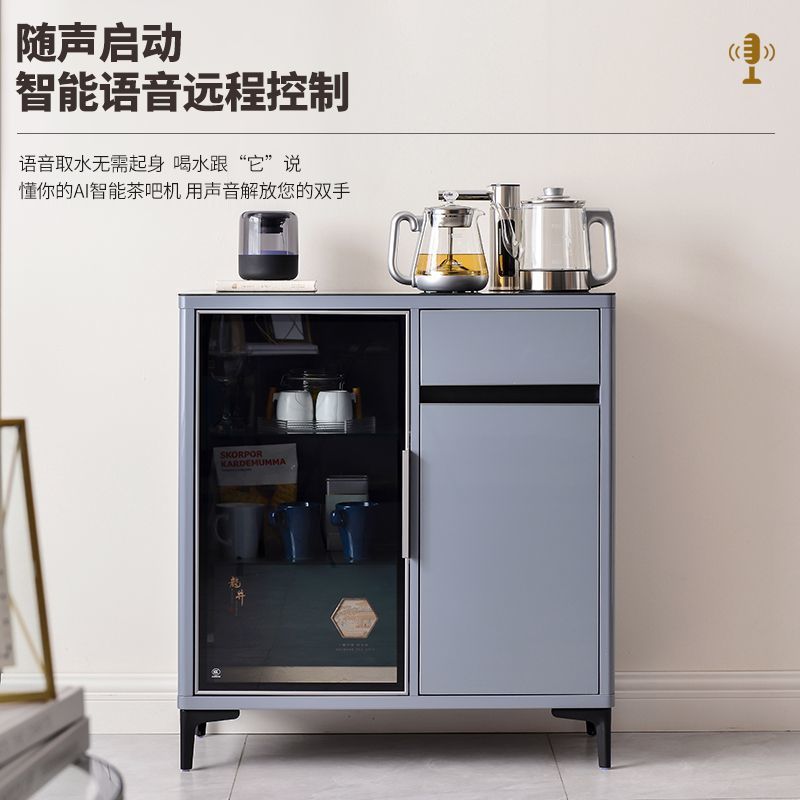 Máquina de té inteligente de voz de alta calidad doméstica totalmente automática máquina de infusión de té de madera sólida anti-derrame de agua de lujo ligero gabinete de agua potable