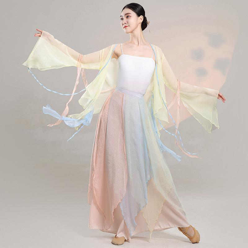 Chinese Ethnic Style Classical Dance Performance Clothing Body Rhyme Practice Clothing Performance Clothing Women's Slim Clothing