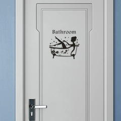 專供外貿3D亞克力鏡面牆貼 浴室房門標誌裝飾貼 衛生間門貼牆貼