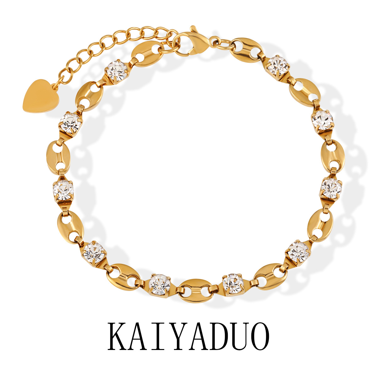 일본과 한국 스타일 Ins 간단한 올 매치 돼지 코 4 발톱 다이아몬드 팔찌 패션 맞춤형 골드 도금 티타늄 스틸 퍼스트 쥬얼리