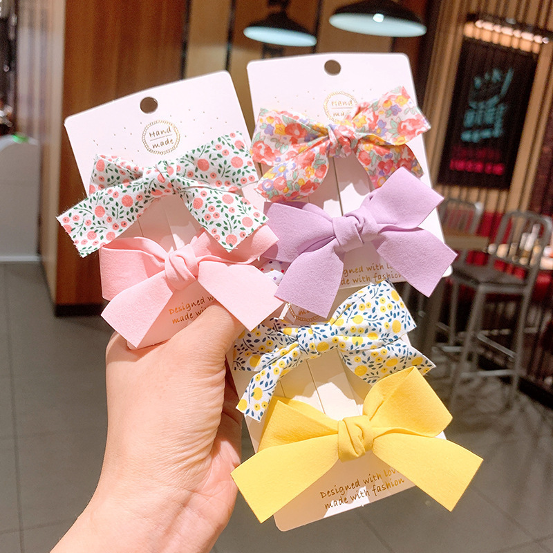 Fashion Bow Knot Cloth Hair Clip 2 Pieces display picture 1