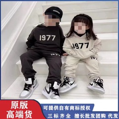 Parent and child clothing High Street 1977 hooded sweatshirt trendy brand ess autumn new children long sleeve t-shirt ins dropshipping one piece