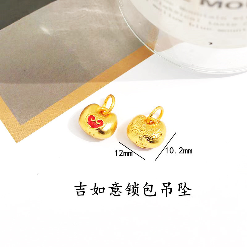 Long-Lasting Vietnamese Sand Gold Gourd Fortune-Attracting Lock Pendant Spacer Beads DIY Bracelet Clothing Cultural and Creative Accessories