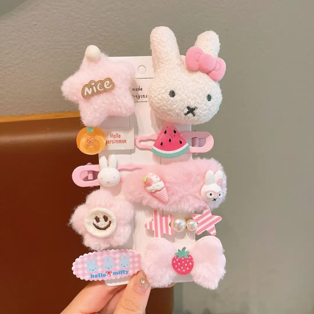 Otoño y invierno lindos osos peluche clip para el cabello lateral de las mujeres clip para el cabello de niños 2025 nuevo clip para el borde de la cabeza