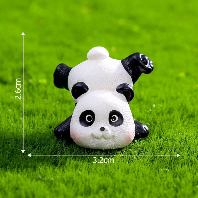 苔藓微景观创意可爱小熊猫围炉煮茶公仔 diy装饰品配件迷你小摆件|undefined