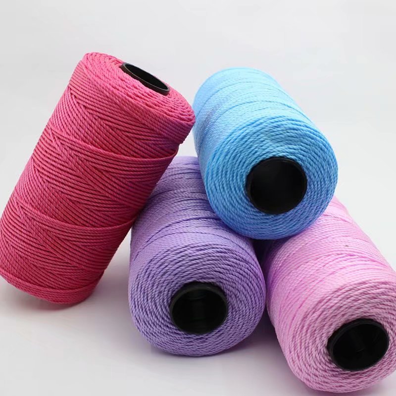 Three-ply ice silk blended thread with coarse polypropylene shiny silk, hook needle woven summer cool hat thread for hooking shoes and seat cushions, wholesale.