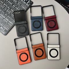 百涛はサムスンZflip 7携帯電話ケースに適しています。折りたたみ式スクリーン、レザー調、磁気回転スタンド、落下防止、レザー風カバー。