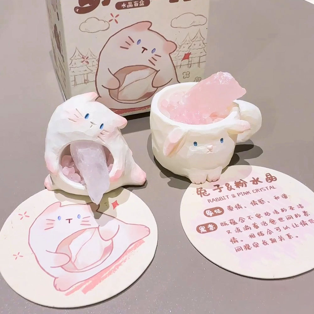 本物の森のもの Xiaohongshu 売れ筋人気動物パルかわいい転送幸運ギフトデスクトップクリスタルブラインドボックス