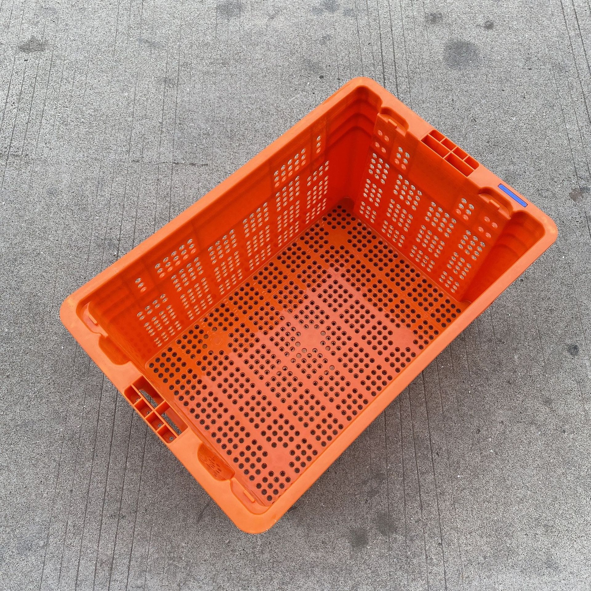 厂家直销600蔬菜水果框橙心优选叮咚套叠塑料周转框错位萝反转框