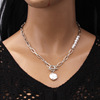 Retro metal accessory, chain, universal necklace, advanced sweater from pearl, European style