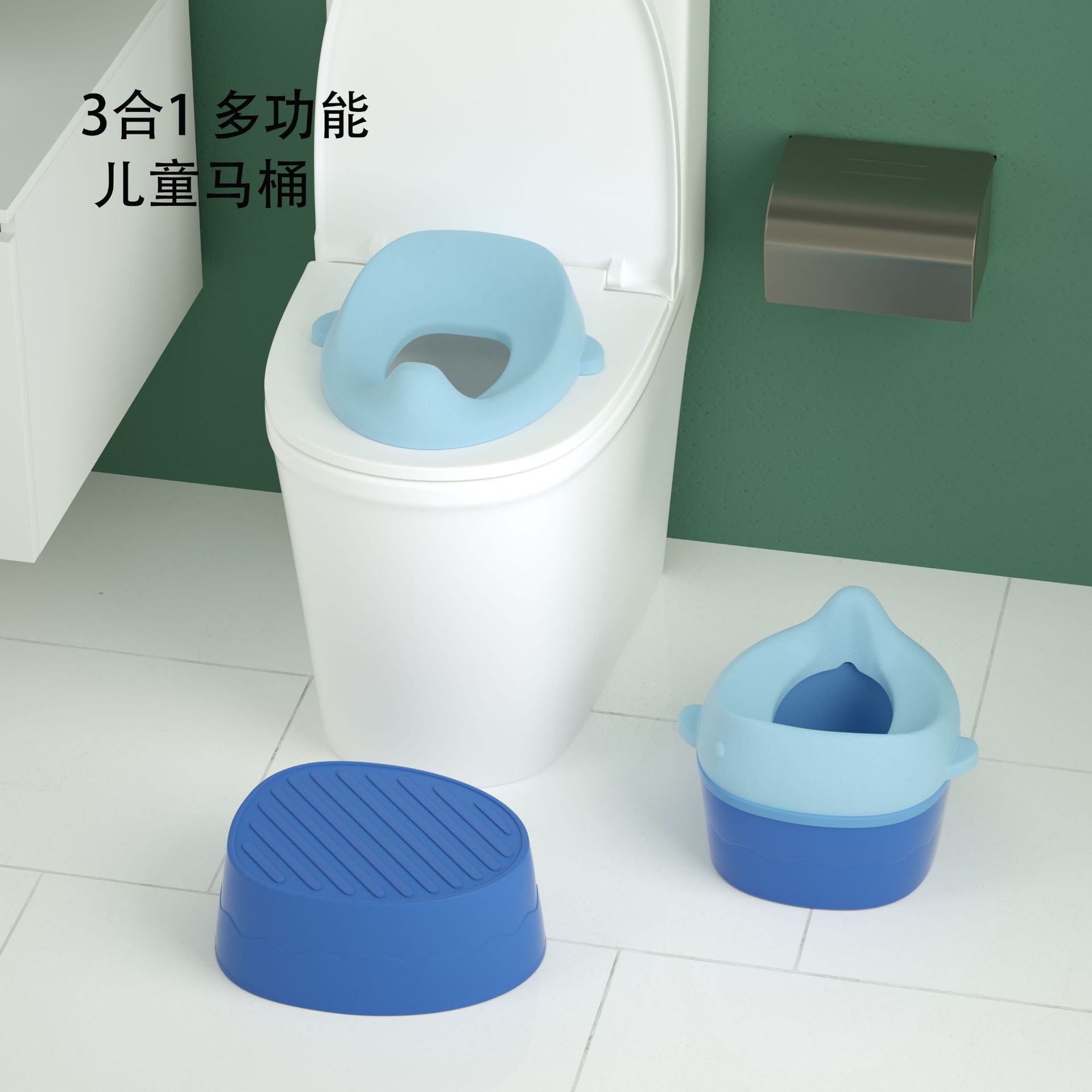 3-in-1 whale children's toilet baby toilet men's and women's potty home toilet training