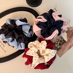 韩系撞色布艺波点大肠圈高级感气质女扎高马尾发绳丸子头发圈头绳