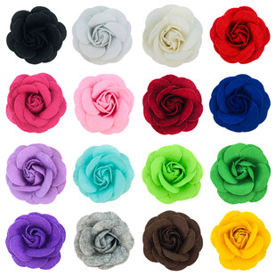 7cm non-woven camellia flower can be used as corsage brooch headdress hairpin cat and dog ornaments flower rose in stock wholesale