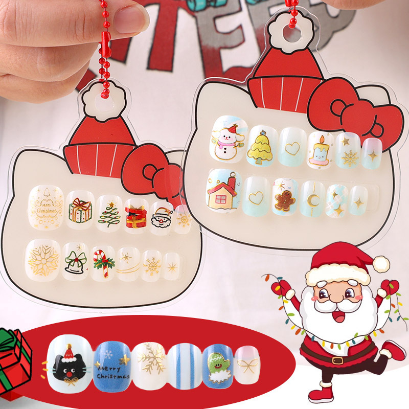 Christmas Gilt New Kidsren's Nails for Older Kidsren 7-12 Years Old Ins Style Nail Stickers Waterproof Long-Lasting Removable Nail Stickers Christmas Gilt New Kidsren's Nails for Older Kidsren 7-12 Years Old Ins Style Nail Stickers Waterproof Long-Lasting Removable Nail Stickers